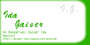 ida gaiser business card